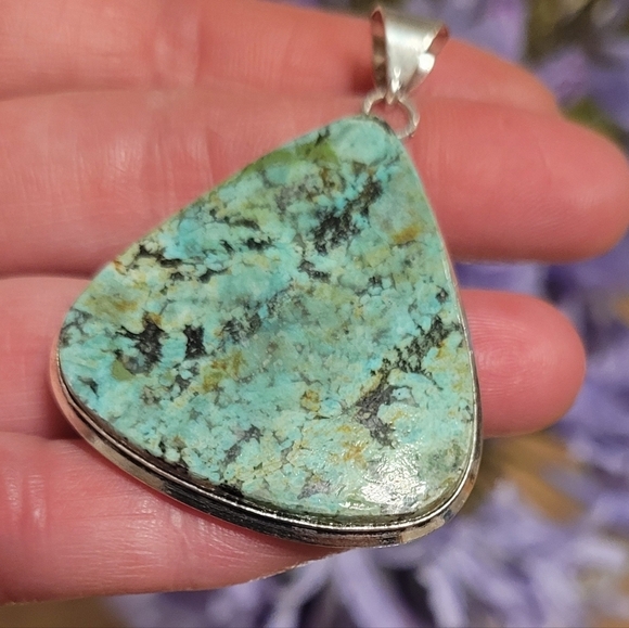 🩵 Genuine African Turquoise Pendant - Picture 2 of 3